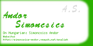 andor simoncsics business card